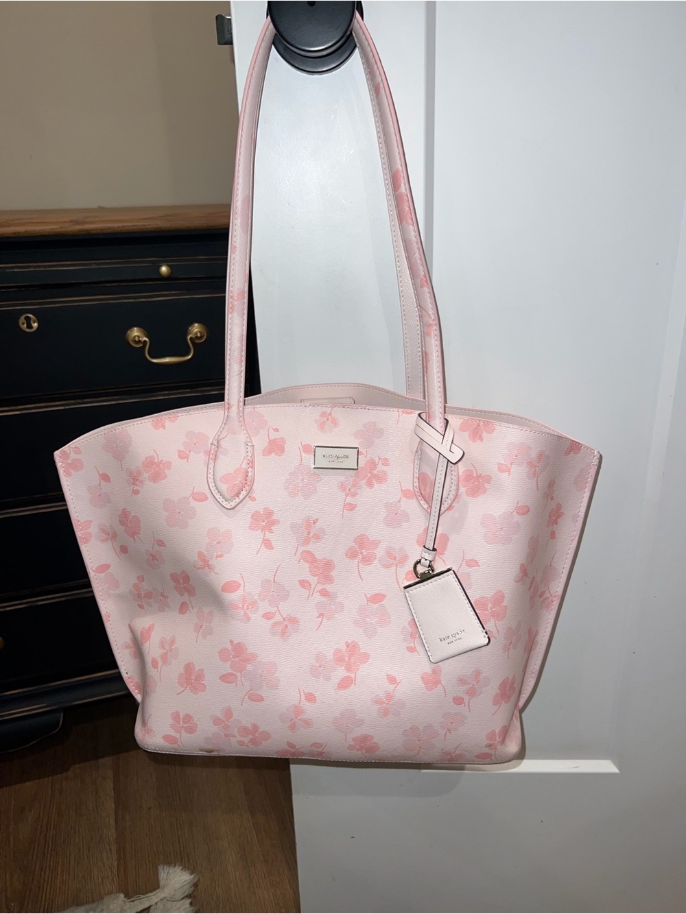 Kate Spade Pink Floral Tote Bag - Women's Shoulder Bag